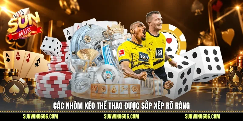 Các nhóm kèo thể thao được sắp xếp rõ ràng