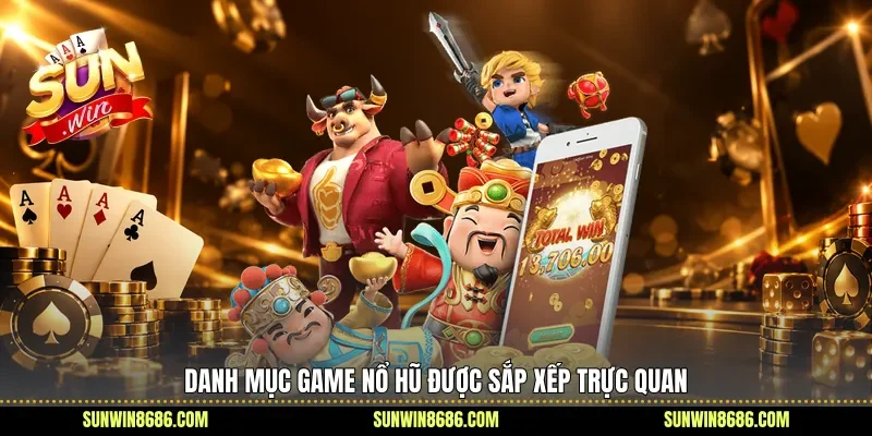 Danh mục game nổ hũ được sắp xếp trực quan