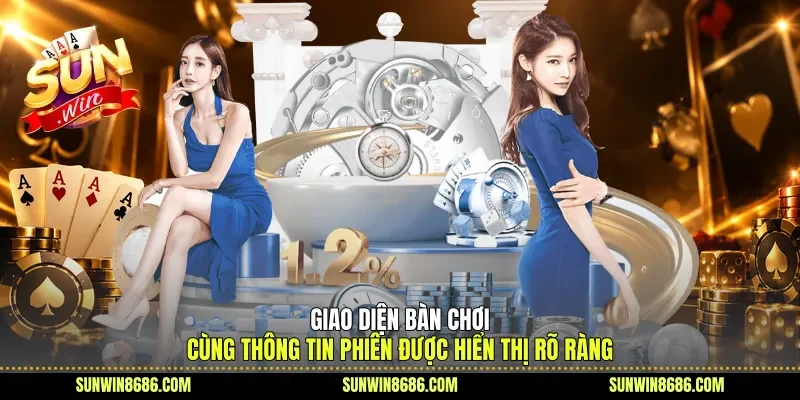 Giao diện bàn chơi cùng thông tin phiên được hiển thị rõ ràng 