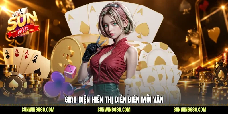 Giao diện hiển thị diễn biến mỗi ván