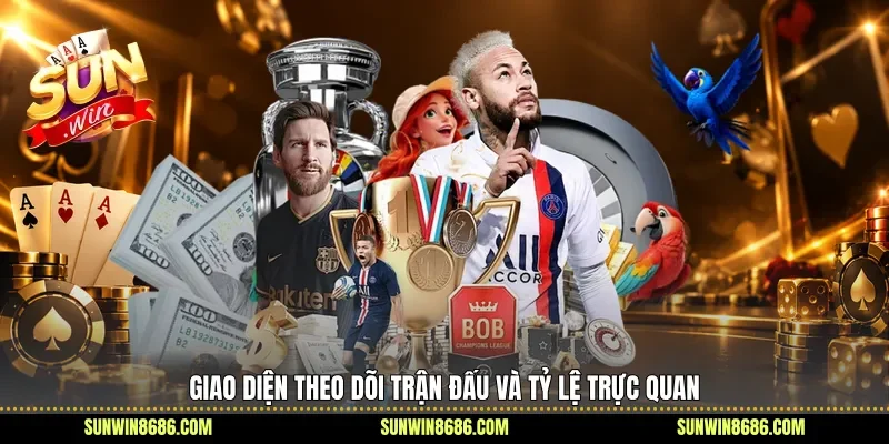 Giao diện theo dõi trận đấu và tỷ lệ trực quan